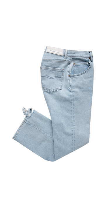 11 OZ DEEP BLUEクロップハイウエストテーパードフィットデニム ZANHA 詳細画像